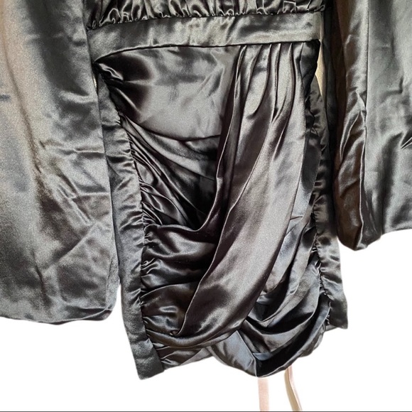 House of CB Khristen Black Satin Blouson Dress xsmall nwt - Picture 8 of 8